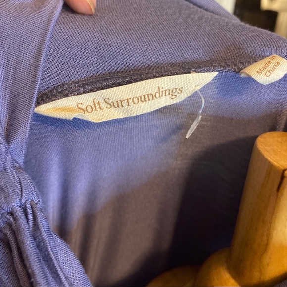 Plus Size Soft Surroundings Blue Mock Neck Tunic Dress - Picture 7 of 8